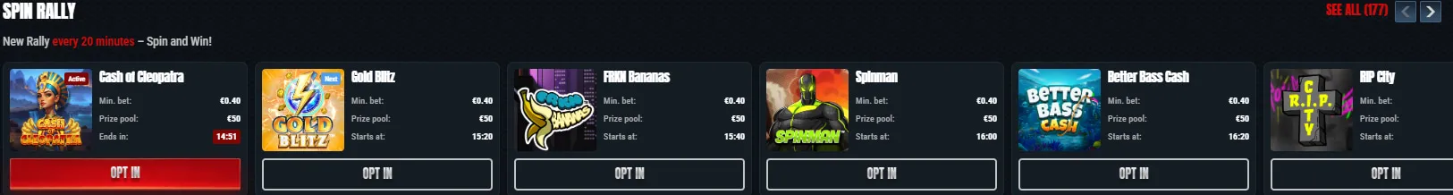 Cotygodniowe bonusy reload dla graczy VIP